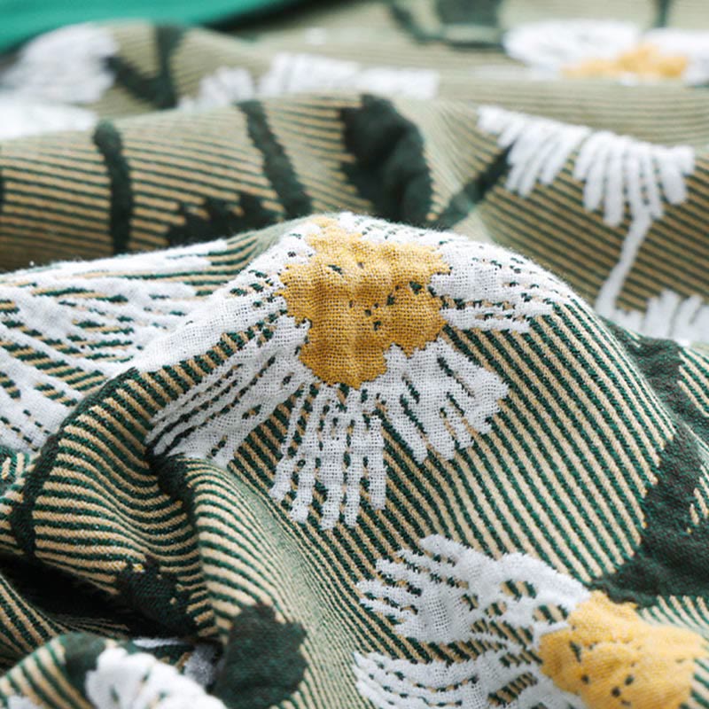 Trapunta reversibile in cotone morbido con stampa a margherite
