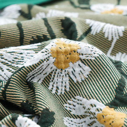 Trapunta reversibile in cotone morbido con stampa a margherite
