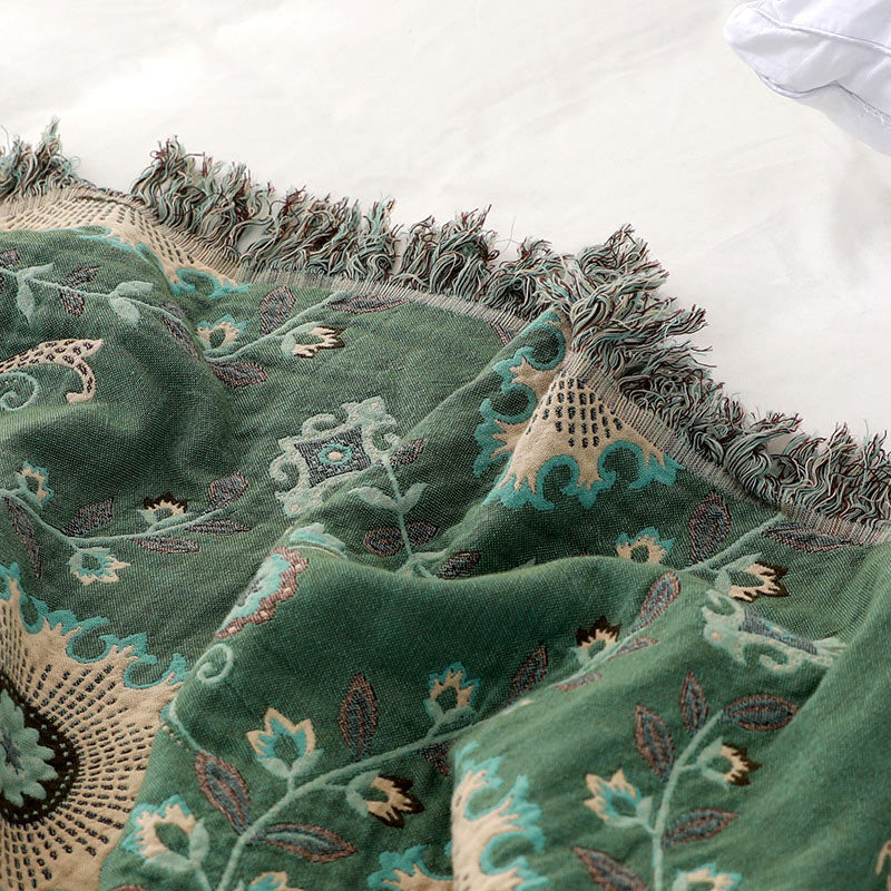 Copridivano retrò Ownkoti, coperta reversibile in cotone