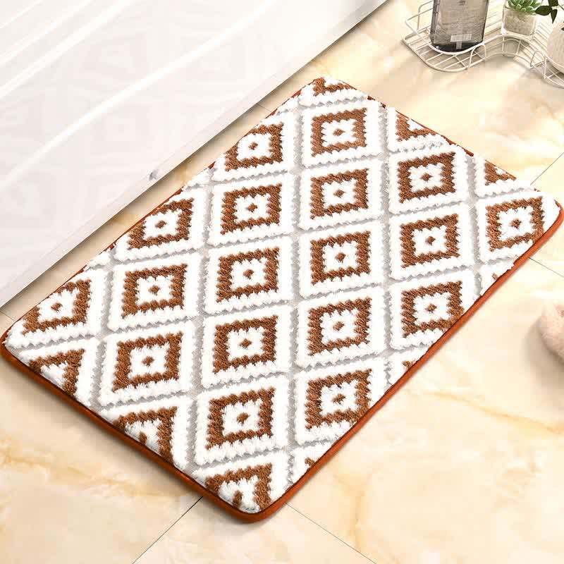 Tappetino da bagno antiscivolo morbido con motivo a reticolo diamantato