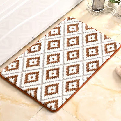 Tappetino da bagno antiscivolo morbido con motivo a reticolo diamantato