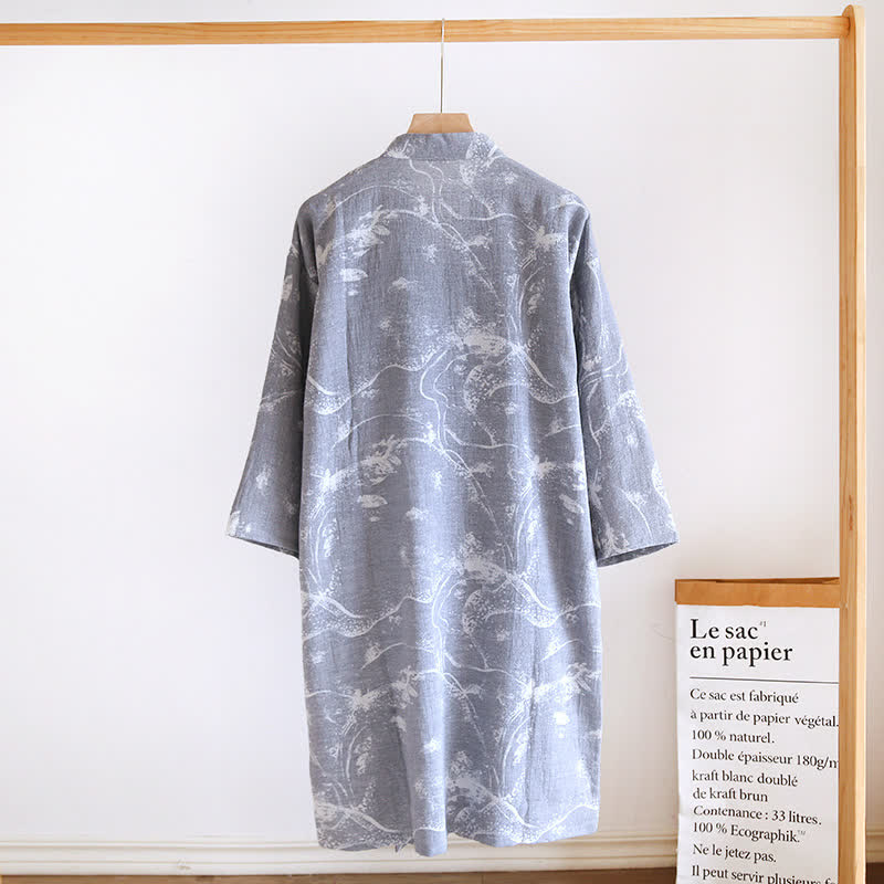 Pigiama con accappatoio comodo e dipinto a inchiostro jacquard