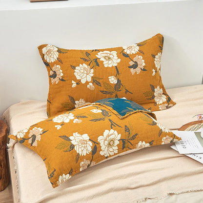 Cuscino in garza di cotone con fiori gialli (2 pezzi)