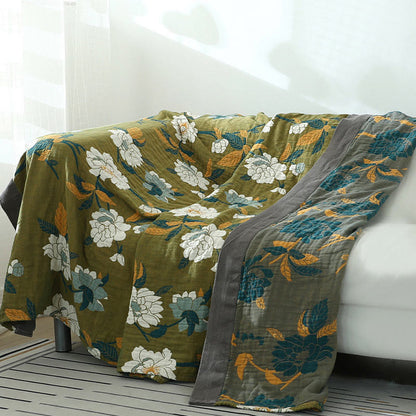 Trapunta in cotone stampata con fiori d'ulivo Ownkoti