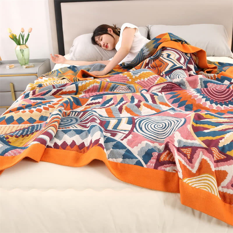Coperta da tiro nordica Ownkoti, trapunta reversibile in cotone