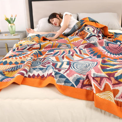 Coperta da tiro nordica Ownkoti, trapunta reversibile in cotone