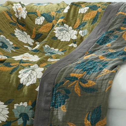 Trapunta in cotone stampata con fiori d'ulivo Ownkoti