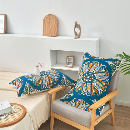 Cuscino asciugamano in cotone boemo con fiori Ownkoti (2 pezzi)