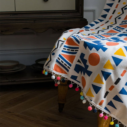 Tenda geometrica colorata Boho Ownkoti con nappa