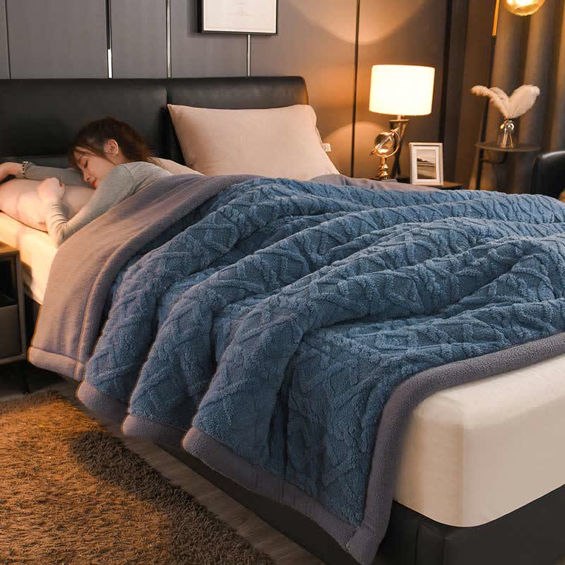 Coperta di pile calda e spessa di lusso