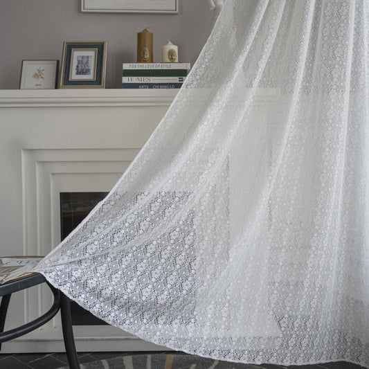 Tenda decorativa traforata con motivo floreale in jacquard Ownkoti