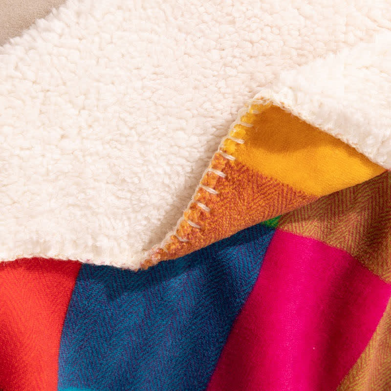 Coperta spessa con motivo a quadri colorati Ownkoti