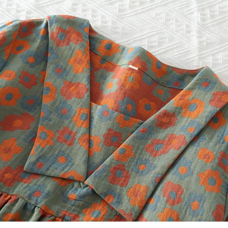 Camicia da notte in morbido cotone con colletto per bambola floreale