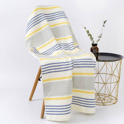Asciugamano da bagno in cotone a righe colorblock Ownkoti
