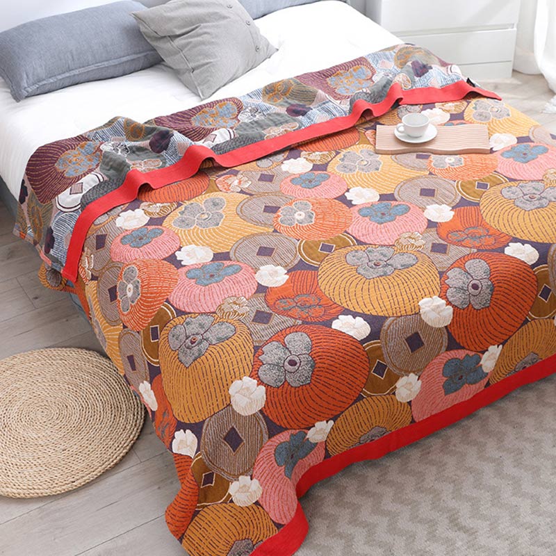 Trapunta reversibile in garza di cotone color cachi