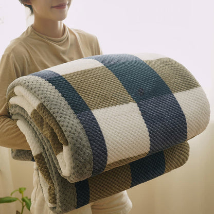 Coperta in pile di corallo caldo a quadri