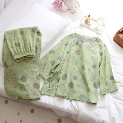 Completo da casa in cotone jacquard Leaf Tree - image 4
