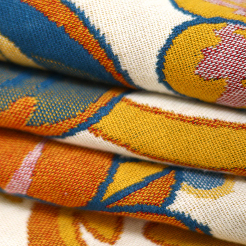 Asciugamano da bagno reversibile in cotone con fiori in fiore