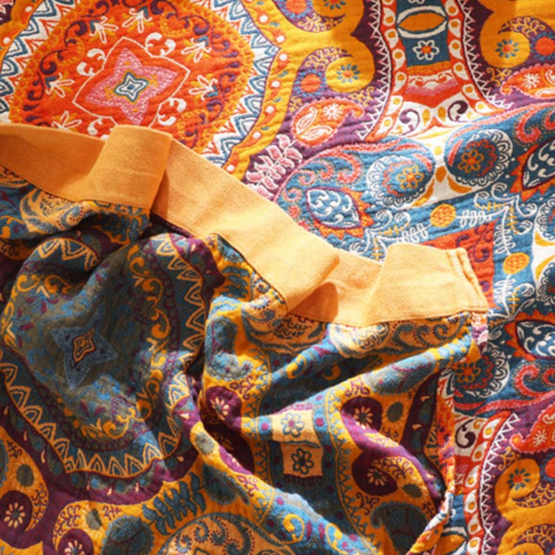 Trapunta reversibile in cotone color arancione scuro, comoda e confortevole - image 8