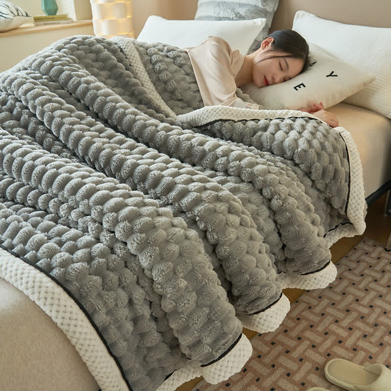 Coperta reversibile in pile di corallo spesso