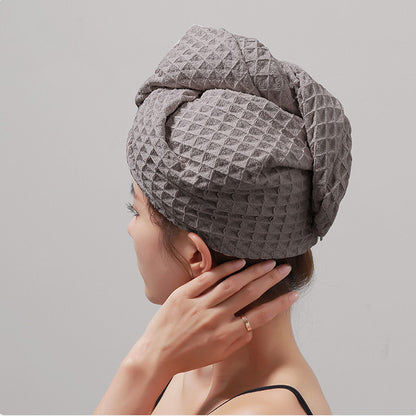 Asciugamano per capelli con bottone a nido d'ape