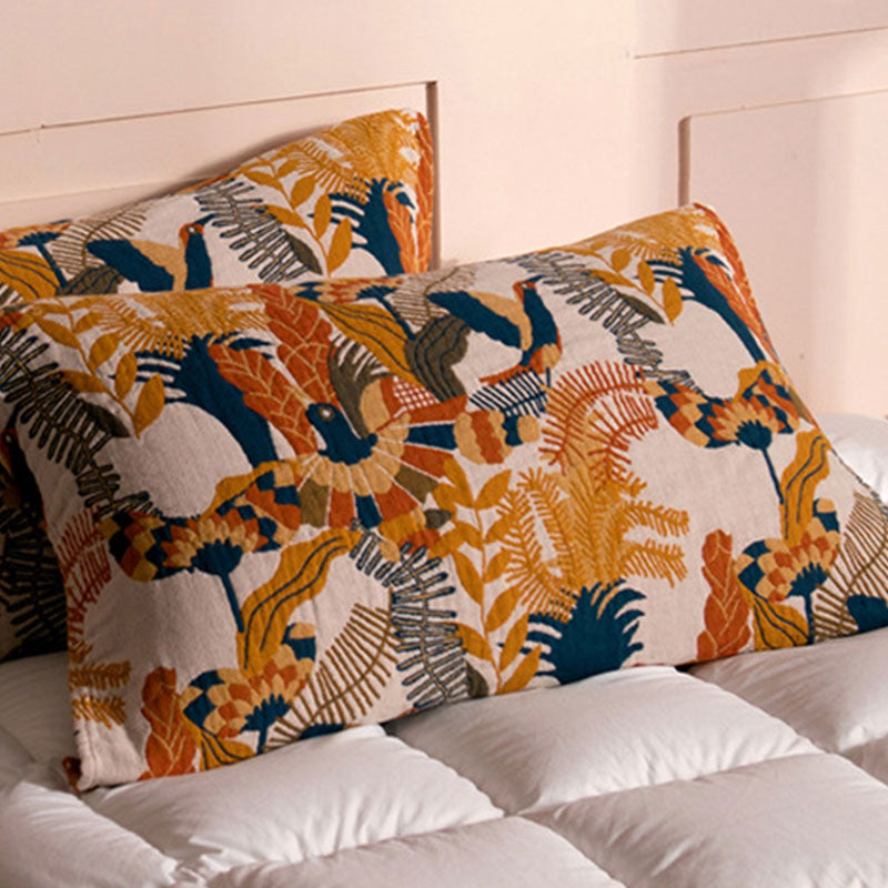 Cuscino reversibile in cotone Boho con motivo a uccelli di Ownkoti (2 pezzi)