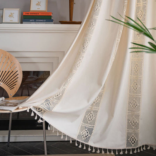 Tenda filtrante per la luce con giunzioni traforate beige Ownkoti