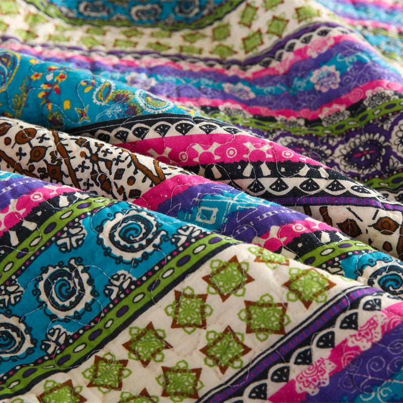 Trapunta in stile jacquard a righe con federa