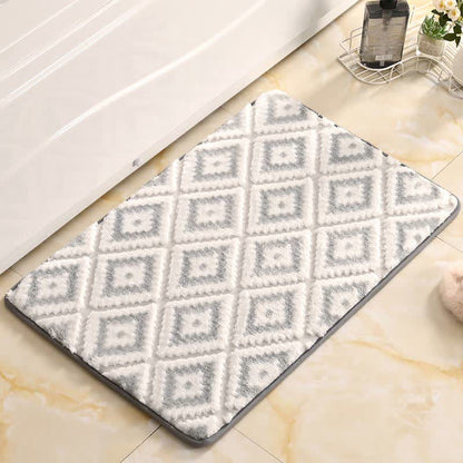 Tappetino da bagno antiscivolo morbido con motivo a reticolo diamantato