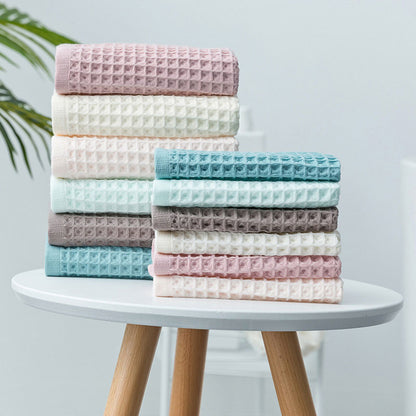 Asciugamano da bagno in cotone traspirante Ownkoti con trama a nido d'ape