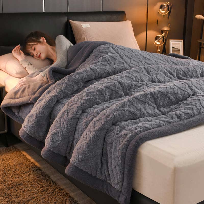 Coperta di pile calda e spessa di lusso