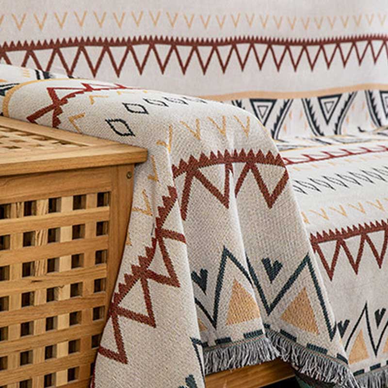 Copridivano reversibile con coperta geometrica indiana Ownkoti