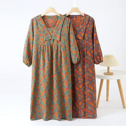 Camicia da notte in morbido cotone con colletto per bambola floreale