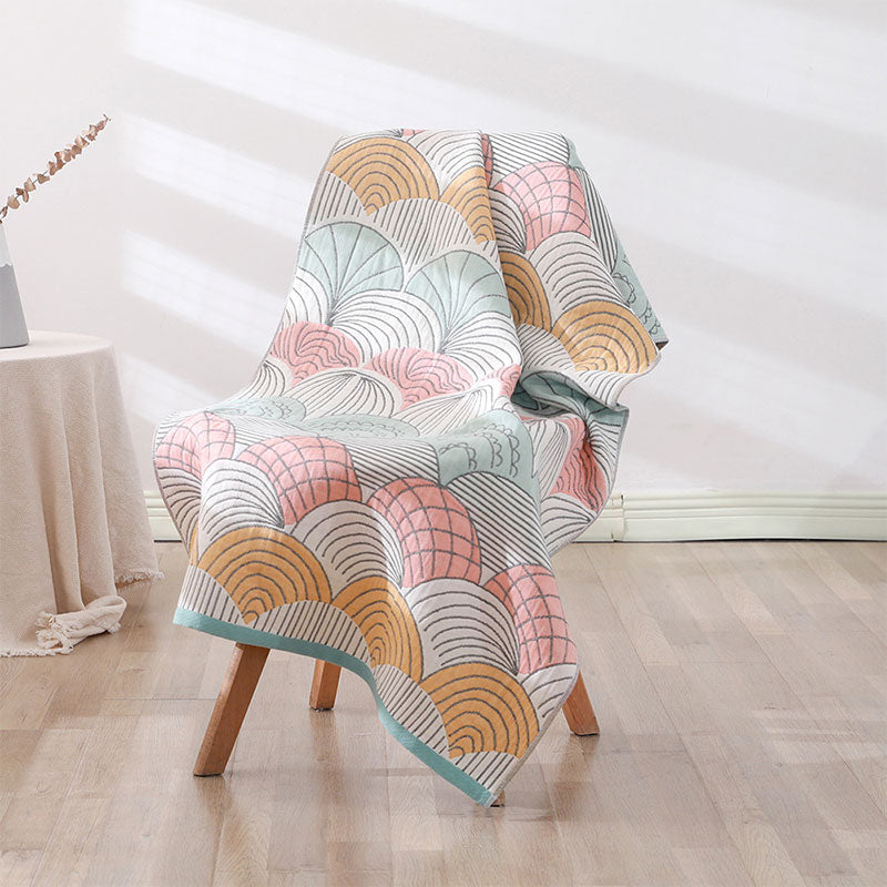 Asciugamano da bagno in cotone jacquard con stampa a conchiglia Ownkoti