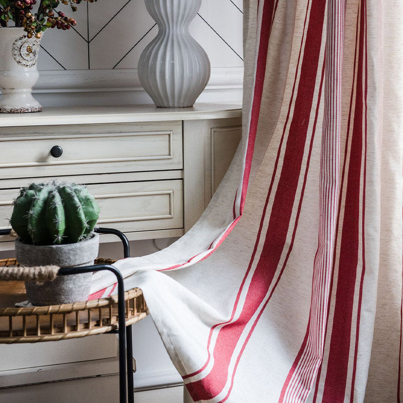 Tende a righe colorblock Ownkoti in cotone e lino
