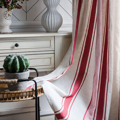 Tende a righe colorblock Ownkoti in cotone e lino