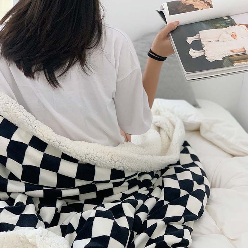 Coperta reversibile Ownkoti Checkerboard Fuffly