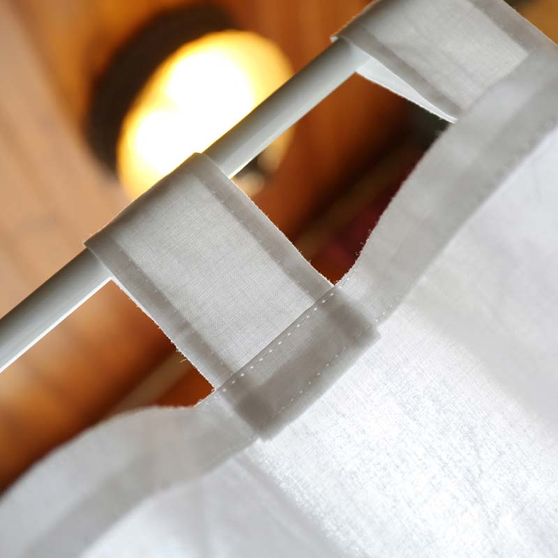 Tenda per armadio in cotone bianco, tenda corta