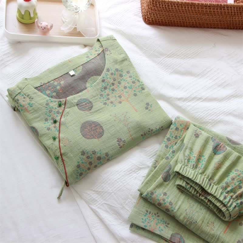 Completo da casa in cotone jacquard Leaf Tree - image 3