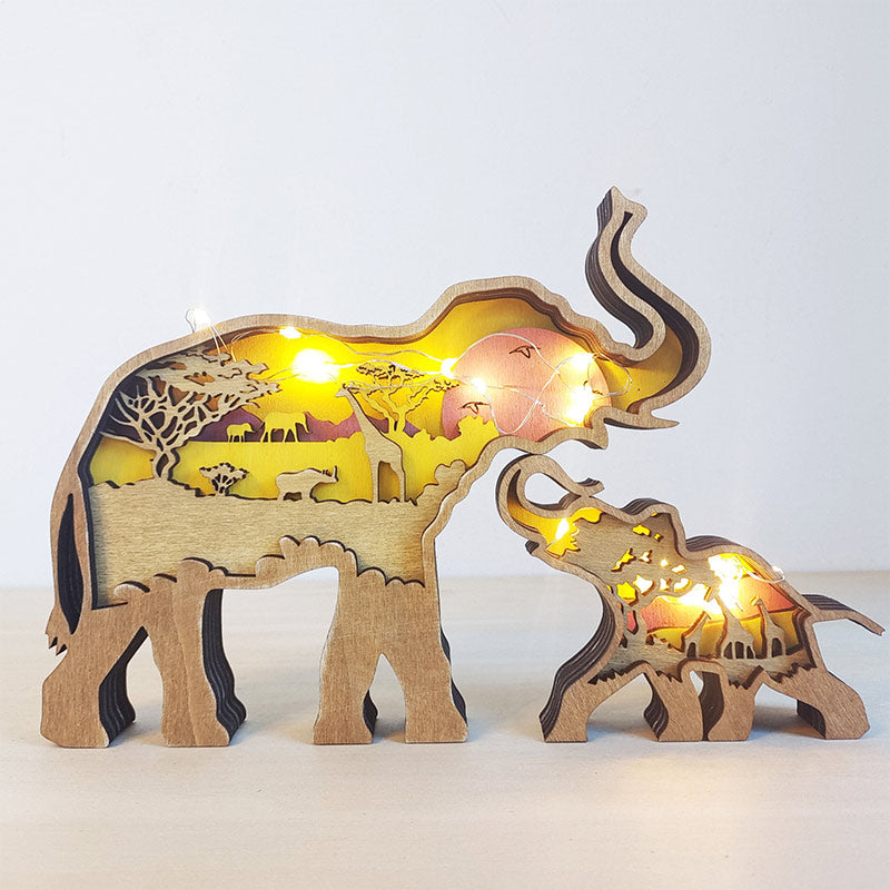 Decorazione creativa a forma di animale della foresta di Ownkoti - Famiglia di elefanti