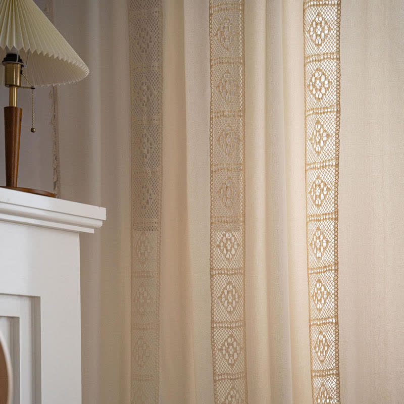 Tenda filtrante per la luce con giunzioni traforate beige Ownkoti
