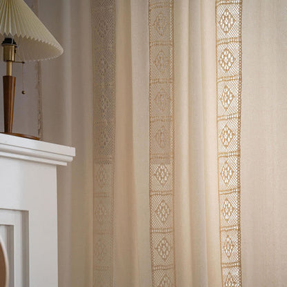 Tenda filtrante per la luce con giunzioni traforate beige Ownkoti