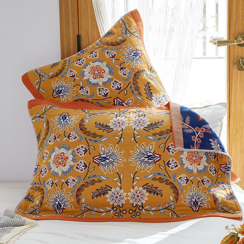 Cuscino asciugamano traspirante in cotone con grappoli di fiori (2 pezzi)