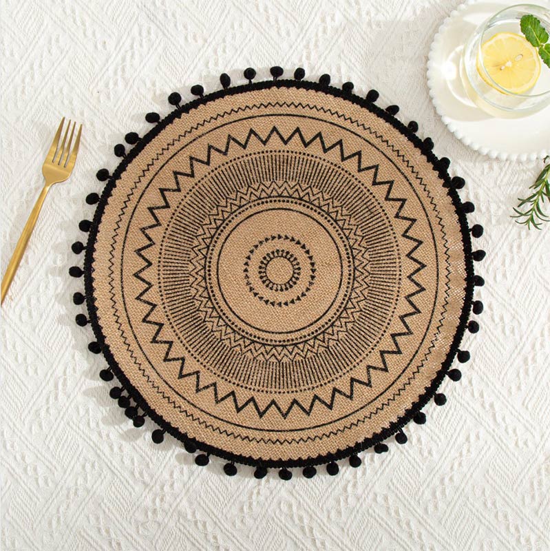 Tovagliette in lino e cotone intrecciato nero Ownkoti (3 pezzi)