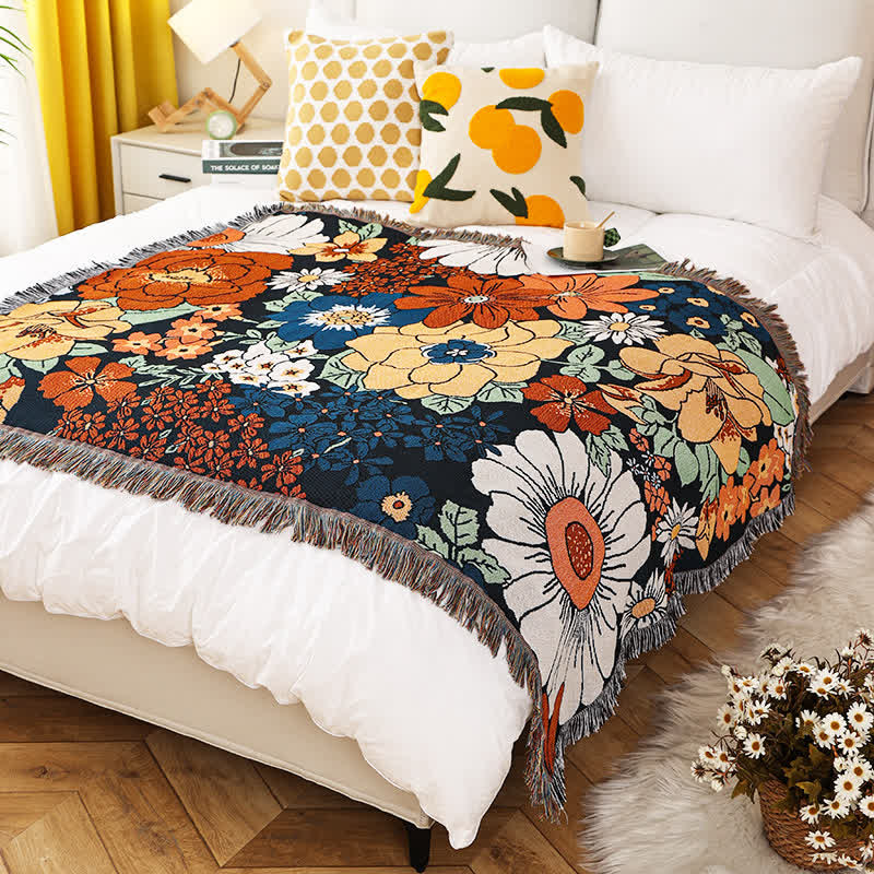 Coperta funzionale con nappa Bright Flower