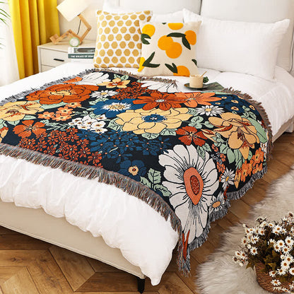 Coperta funzionale con nappa Bright Flower