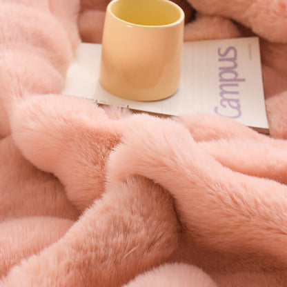 Coperta spessa in velluto di coniglio semplice