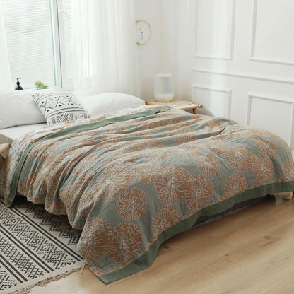 Trapunta reversibile leggera in cotone Peony