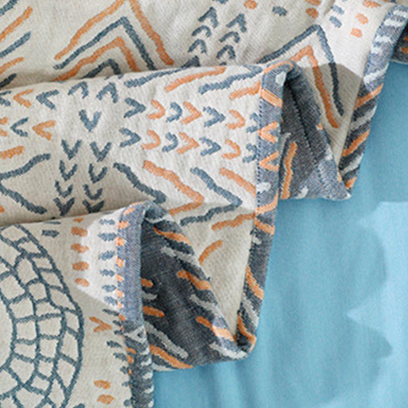 Asciugamano reversibile per divano, trapunta in cotone a righe Boho Ownkoti
