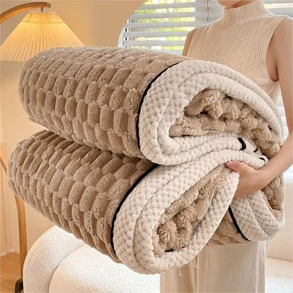Coperta reversibile in pile di corallo spesso